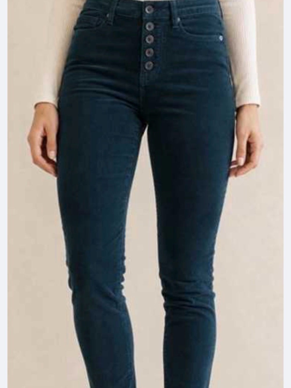 Anthropologie Pilcro Teal/Blue-Green Ankle Cropped Corduroy Jeans - Size 27 ⏺️